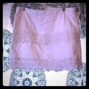 J. Crew white skirt with floral lace